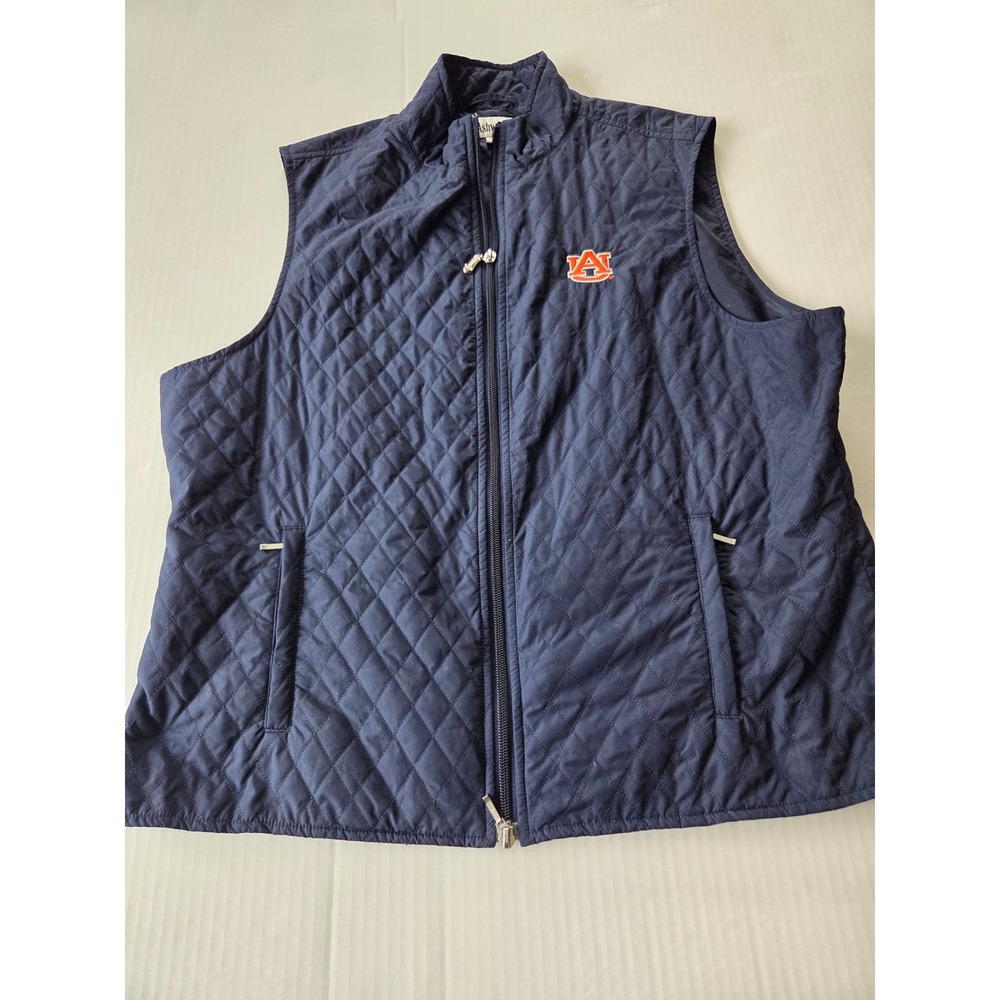 Callaway Golf Ashworth Quilted Vest Women Navy Auburn University Tigers Full Zip